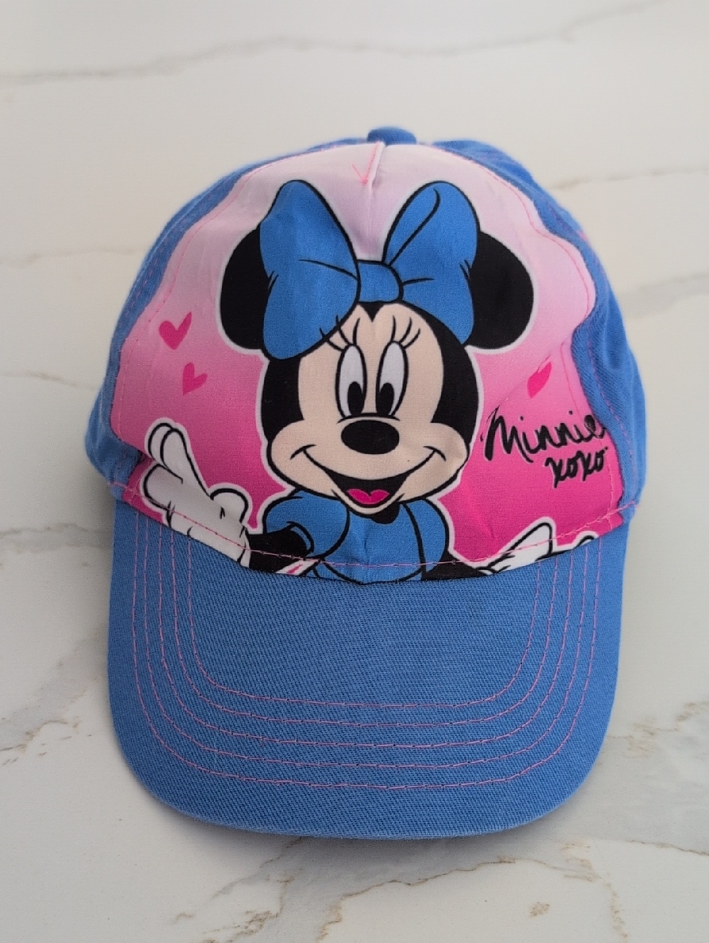 Disney Minnie Mouse Pink and Blue Baseball Cap